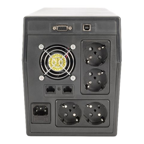 Digitus | Line-Interactive UPS | Line-Interactive UPS DN-170076, 2000VA/1200W 12V/9Ah x2 akumulators, 4x CEE 7/7, USB, RS232, RJ45, LCD, simulēta sinusoīda, 198 x 158 x 380 mm, Svars: 10.5 kg | 2000 VA | 1200 W