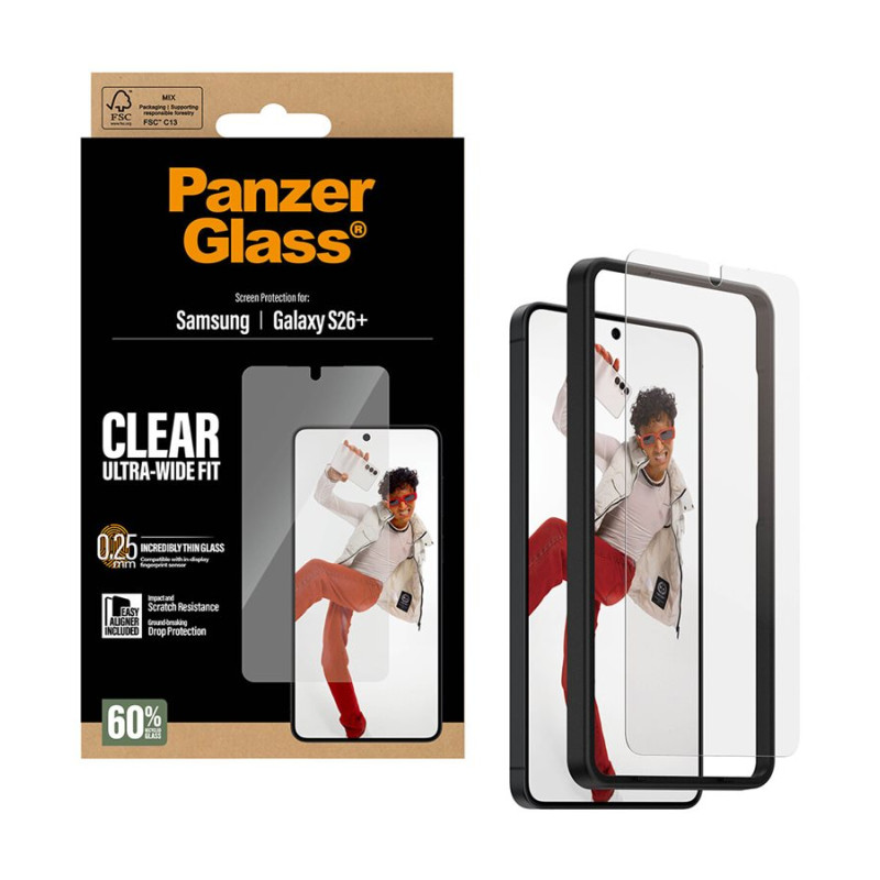 PanzerGlass Screen Protector Samsung New Galaxy S26 Plus | Ultra-Wide Fit w. EasyAligner | PanzerGlass
