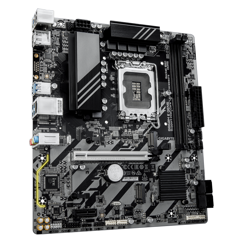 Gigabyte B860M E GEN5 | Procesoru saime Intel | Procesora ligzda LGA1851 | DDR5 | SATA savienotāju skaits 4 | Atbalstītie cieto disku interfeisi SATA, M.2
