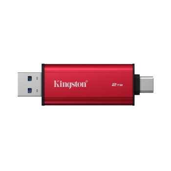 Kingston Dual pārnēsājamais cietvielu disks, USB Type-A un Type-C | 2000 GB | Cietvielu diska interfeiss USB 3.2 Gen 2 | Nolasīšanas ātrums 1050 MB/s | Ieraksta ātrums 950 MB/s