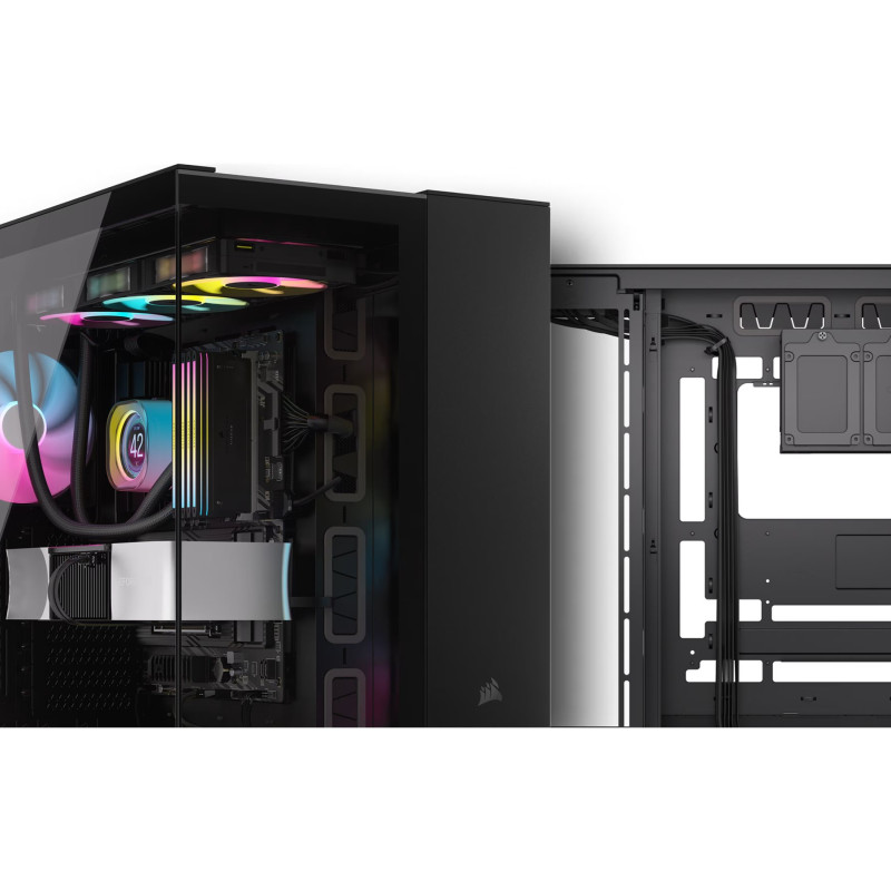 Corsair Dual Chamber PC korpuss | iCUE LINK 6500X RGB | Melns | Mid Tower | ATX