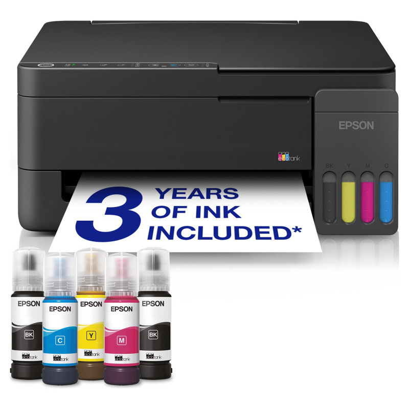Epson EcoTank | L3350 | Tintes printeris | Krāsu | Multifunkcionāls printeris | A4 | Wi‑Fi | Melns