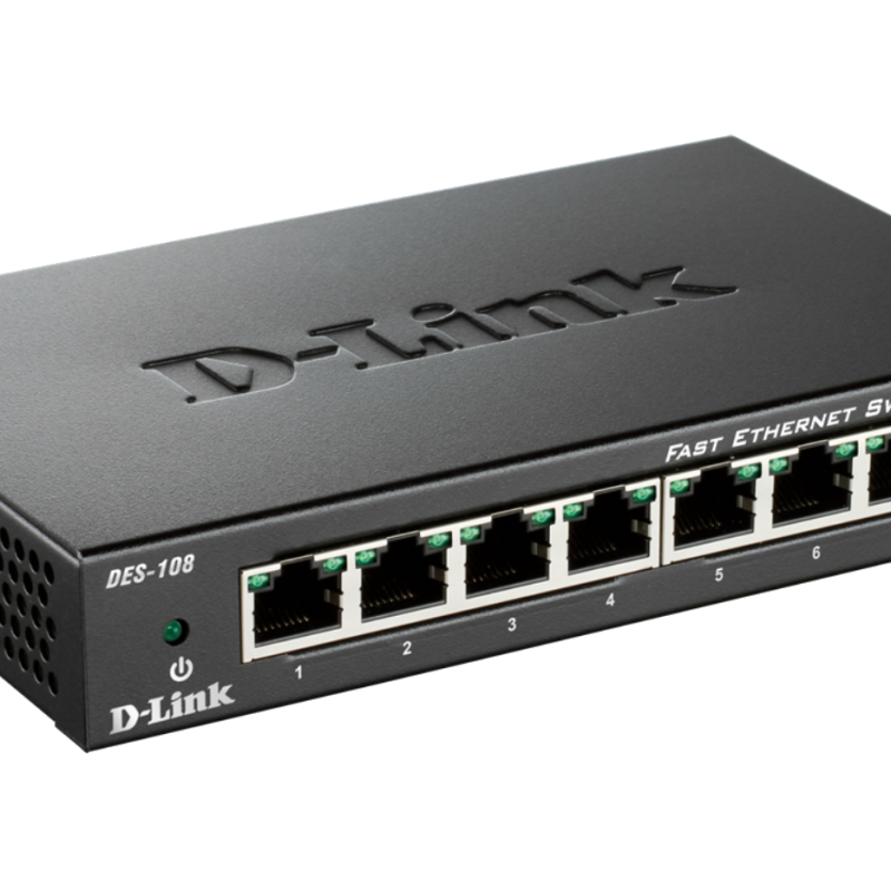 D-Link | Ethernet slēdzis | DES-108/E | Nepārvaldāms | Desktop | 10/100 Mbps (RJ-45) porti 8 | 60 mēneši