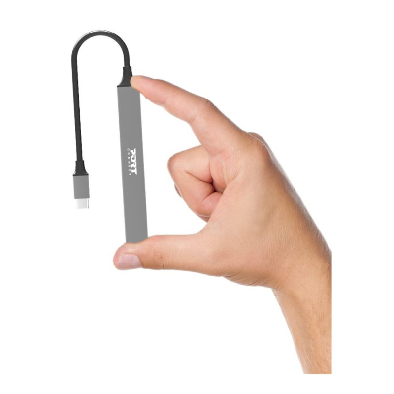PORT CONNECT | USB-C koncentrators ar 4 USB portiem, 1× USB-C, 100W