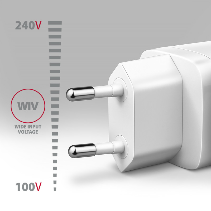 AXAGON Wallcharger 1x ports USB-C, PD3.0 / PPS / QC4+ / AFC / FCP / Apple, 20W | ACU-PD20W