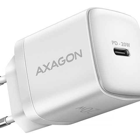 AXAGON Wallcharger 1x ports USB-C, PD3.0 / PPS / QC4+ / AFC / FCP / Apple, 20W | ACU-PD20W