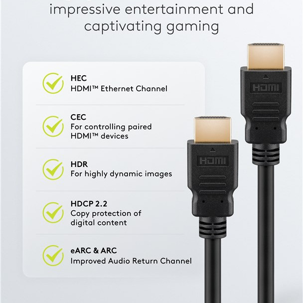 Goobay 80104 Soft HDMI augstas pārvades ātruma kabelis ar Ethernet | Soft | 3 m