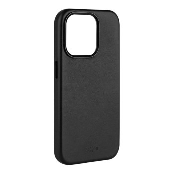 Fixed MagLeather | Aizmugures vāks | Apple | iPhone 16 Pro | Āda | Melns