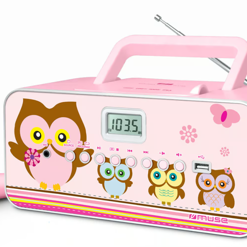 Muse | M-29KP | Pārvietojams radio CD/MP3 atskaņotājs ar USB | 30 W | Rozā/Attēls