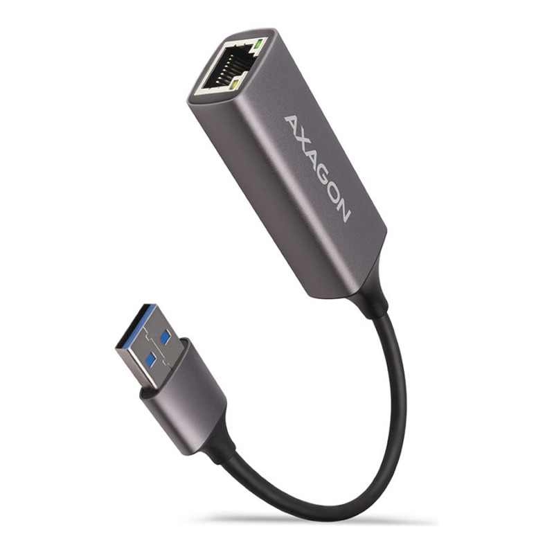 AXAGON ADE-TR Kompakts alumīnija USB 3.2 Gen 1 Gigabit Ethernet 10/100/1000 Mbit adapteris ar automātisku instalāciju