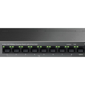 TP-LINK | 9 portu 10/100 Mbps galda komutators ar 8 PoE+ portiem | LS109P | Nevadāms | Galda | 10/100 Mbps (RJ-45) portu skaits 9
