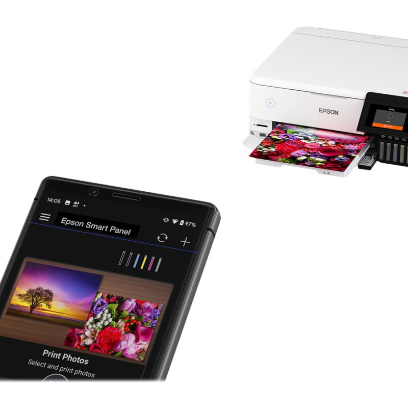 Epson | Bezvadu foto printeris | EcoTank L8160 | Tintes | Krāsains | Tintes daudzfunkcionālais printeris | A4 | Wi‑Fi | Pelēks