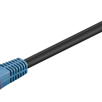 CAT 6 Outdoor-patch kabelis U/UTP | 94389 | Iepriekš pievads, nepiešķirts LAN kabelis ar RJ45 spraudņiem tīkla ierīču savienošanai; Dubultslāņu polietilēna apvalks aizsargā āra tīkla kabeli un padara to ļoti izturīgu pret laikapstākļiem; Āra Ethernet kabelis piemērots dārzam, balkonam, kempingam, ēku fasādēm un novērošanas kamerām; Kvalitatīvs vara pārklāts alumīnija vads (CCA) un zeltīti kontakti nodrošina izcilu, spēcīgu tīkla savienojumu; Aizsardzība pret aizķeršanos uz RJ45 spraudņa