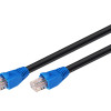 CAT 6 Outdoor-patch cable U/UTP | 94389 | Prewired, unshielded LAN cable with RJ45 plugs for connecting network components; Double-layer polyethylene jacket protects the network cable outdoors and makes it extremely weather-resistant; The outdoor Ethernet cable is ideal for the garden, balcony, camping, building facades and surveillance cameras; High-quality copper-clad aluminium wire (CCA) and gold-plated contacts guarantee an excellent, powerful network connection; Latch protection on the RJ45