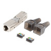 Lanberg | 2x RJ45 CAT6A FTP spraudnis 8P8C bez instrumentiem adapters | PL2SA-6000TL | Sudraba/Caurspīdīgs