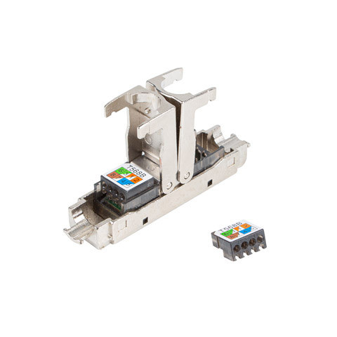 Lanberg | 2x RJ45 CAT6A FTP spraudnis 8P8C bez instrumentiem adapters | PL2SA-6000TL | Sudraba/Caurspīdīgs