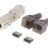 Lanberg | 2x RJ45 CAT6A FTP spraudnis 8P8C bez instrumentiem adapters | PL2SA-6000TL | Sudraba/Caurspīdīgs