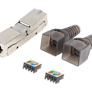 Lanberg | 2x RJ45 CAT6A FTP spraudnis 8P8C bez instrumentiem adapters | PL2SA-6000TL | Sudraba/Caurspīdīgs