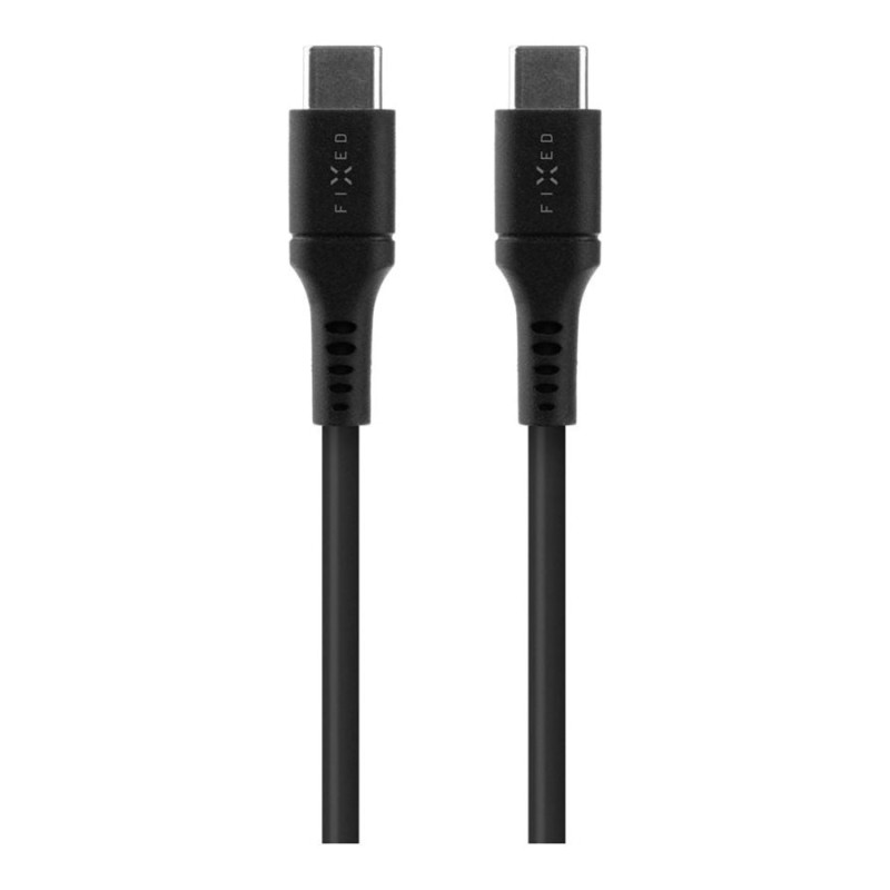 Fixed | Šķidrā silikona kabelis USB-C/USB-C, 1.2 m, 60W | FIXDLS-CC12-BK