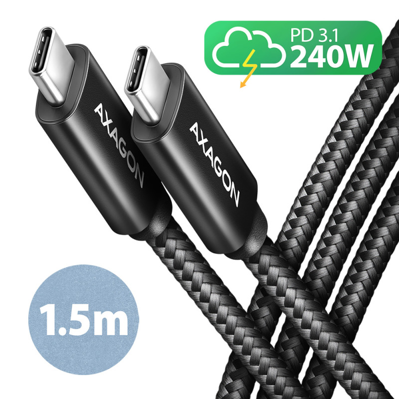 AXAGON | Data and charging USB 480Mbps cable, 1.5 m | BUCM2-CM15AB | USB-C to USB-C