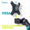 Digitus Desk Mount | Slīpums, rotācija, pagriešana | Dubultā dizaina monitora statīvs, 2x 35", 2x 10 kg | 35" | Maksimālais svars (kapacitāte) 20 kg | Melns
