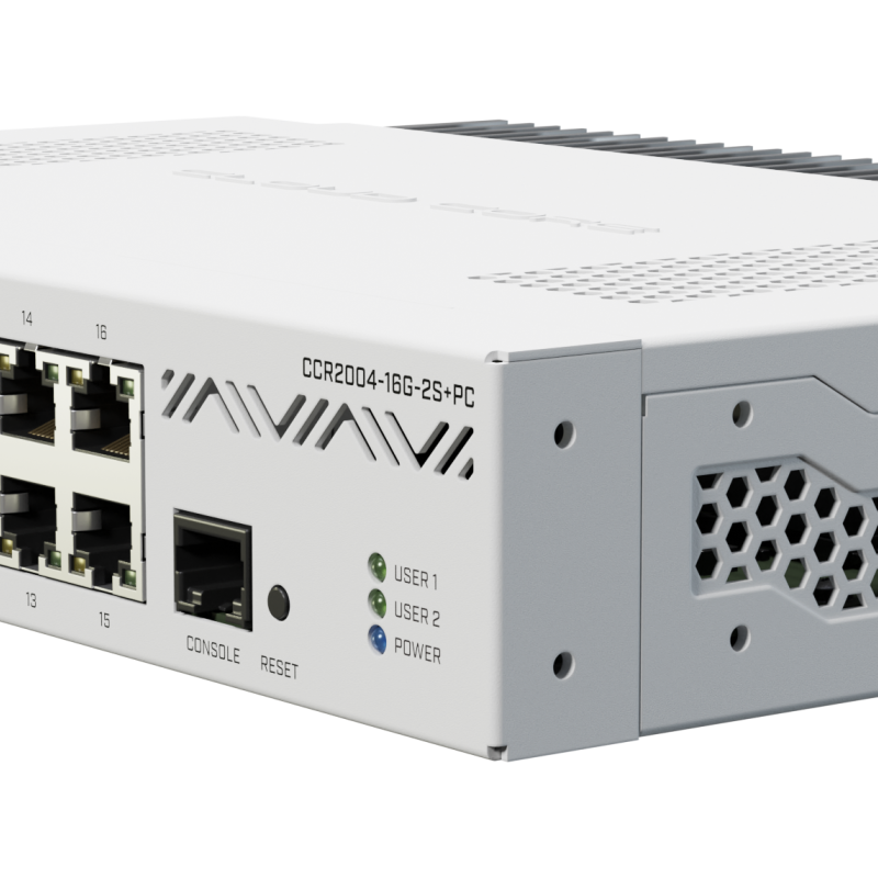 Mikrotik CCR2004-16G-2S+PC | MikroTik | Ethernet Router | CCR2004-16G-2S+PC | 10/100/1000 Mbit/s | Mesh Support No | MU-MiMO No | No mobile broadband