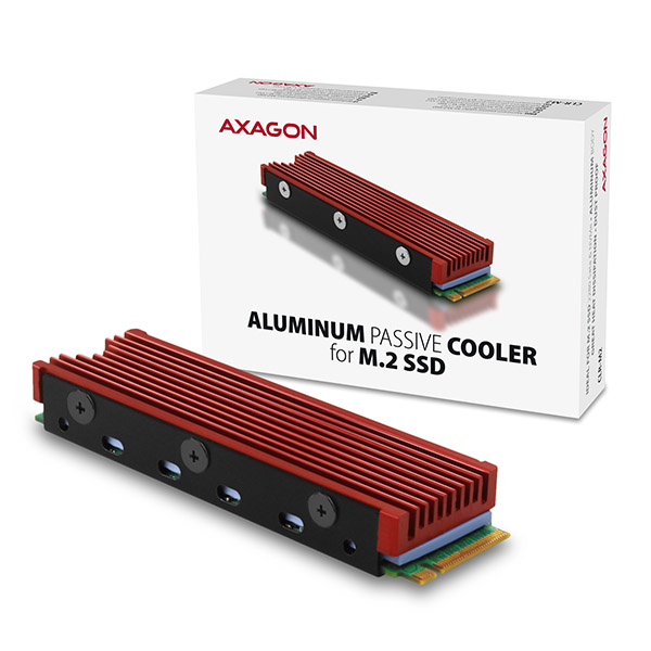 AXAGON | Pasīvs alumīnija dzesētājs visām M.2 SSD, izmērs 2280, augstums 12 mm | CLR-M2