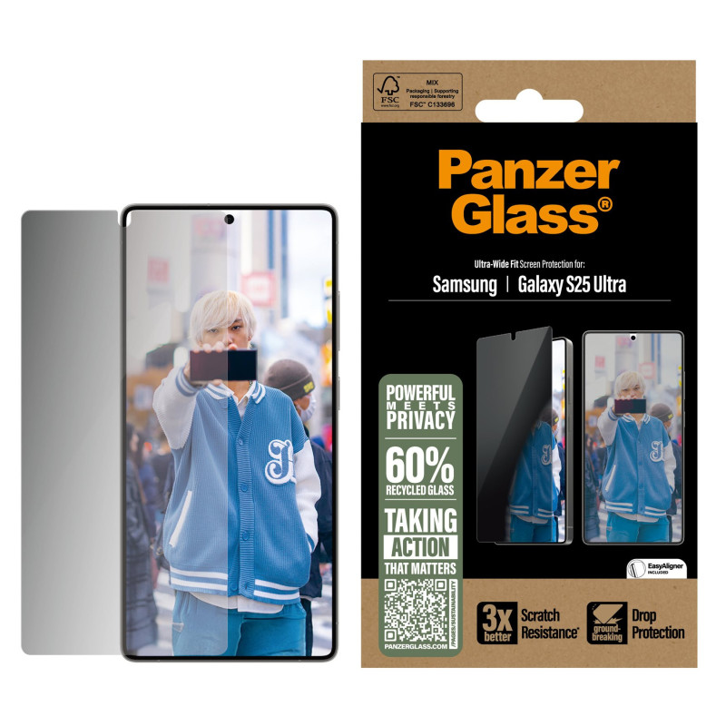 PanzerGlass privātuma ekrāna aizsargs Samsung Galaxy S25 Ultra | Ultra-Wide Fit | PanzerGlass