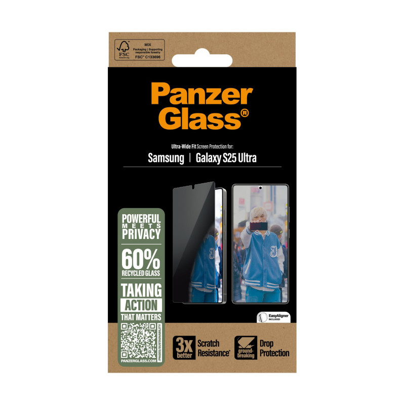 PanzerGlass privātuma ekrāna aizsargs Samsung Galaxy S25 Ultra | Ultra-Wide Fit | PanzerGlass