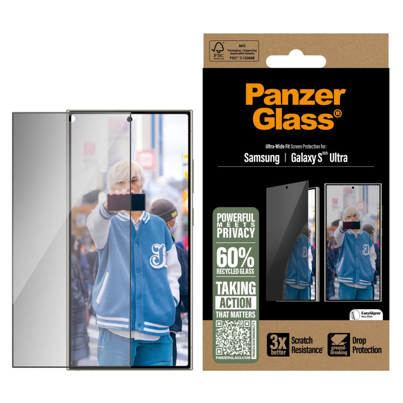 PanzerGlass privātuma ekrāna aizsargs Samsung Galaxy S25 Ultra | Ultra-Wide Fit | PanzerGlass
