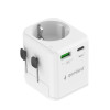 Gembird Zemējams universāls ceļojumu barošanas adapters, 20 W | TPA-EU1A1C20-01-W