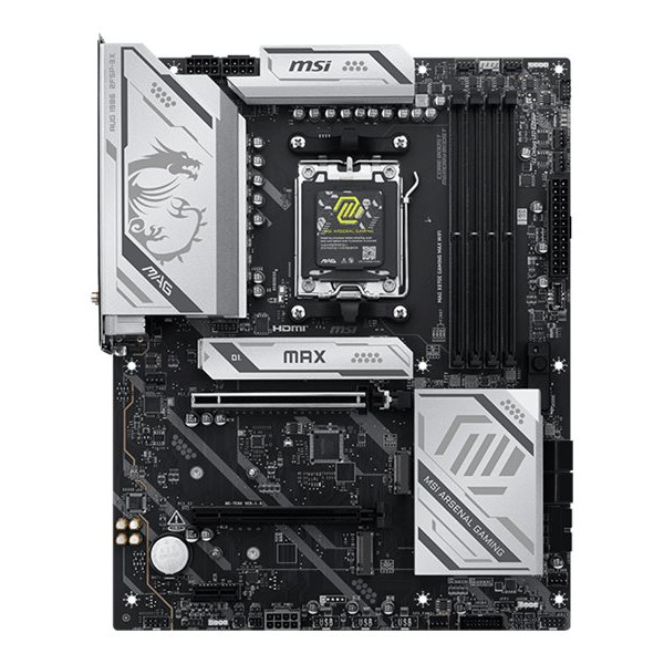 MSI MAG X870E GAMING MAX WIFI | Processor family AMD | Processor socket AM5 | DDR5 | Supported hard disk drive interfaces SATA, M.2 | Number of SATA connectors 4