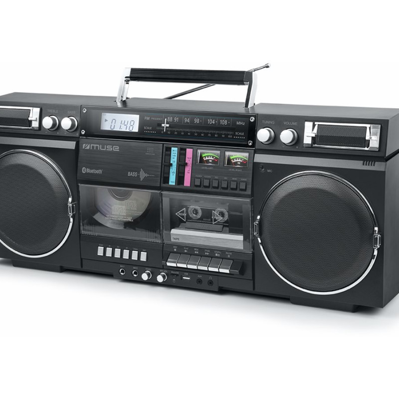 Muse | Ghetto Blasters | M-380 GB | AUX in | Bluetooth | Cassette deck | CD player | Black