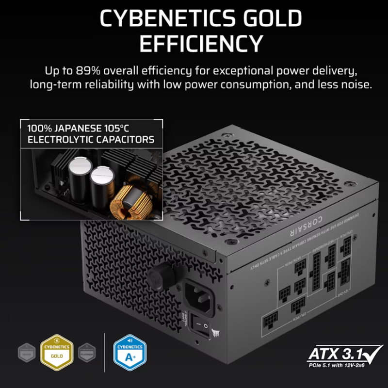Corsair Fully Modular ATX Power Supply (EU) | RM750x SHIFT | 750 W | Black