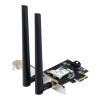 Asus | AX1800 divu joslu Bluetooth 5.2 PCIe Wi‑Fi adapteris | PCE-AX1800 | 802.11ax | 574+1201 Mbit/s | Bez Mesh atbalsta | MU‑MIMO Jā | Nav mobilā platjosla | Antenas tips: ārējā