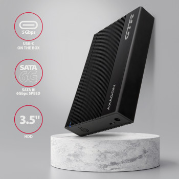 AXAGON Rievots alumīnija USB 3.2 Gen 1 - SATA 6G ārējais korpuss 3.5