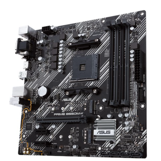 Asus | PRIME B550M-K | Procesoru saime AMD | Procesora ligzda AM4 | DDR4 | Atmiņas sloti 4 | Čipsets AMD B | Micro ATX