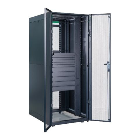 APC Easy Rack 800mm/48U/1200mm ar jumtu, sānu paneli, ritenīšiem, kājām un 4 kronšteiniem, bez apakšas, melns | Schneider Electric