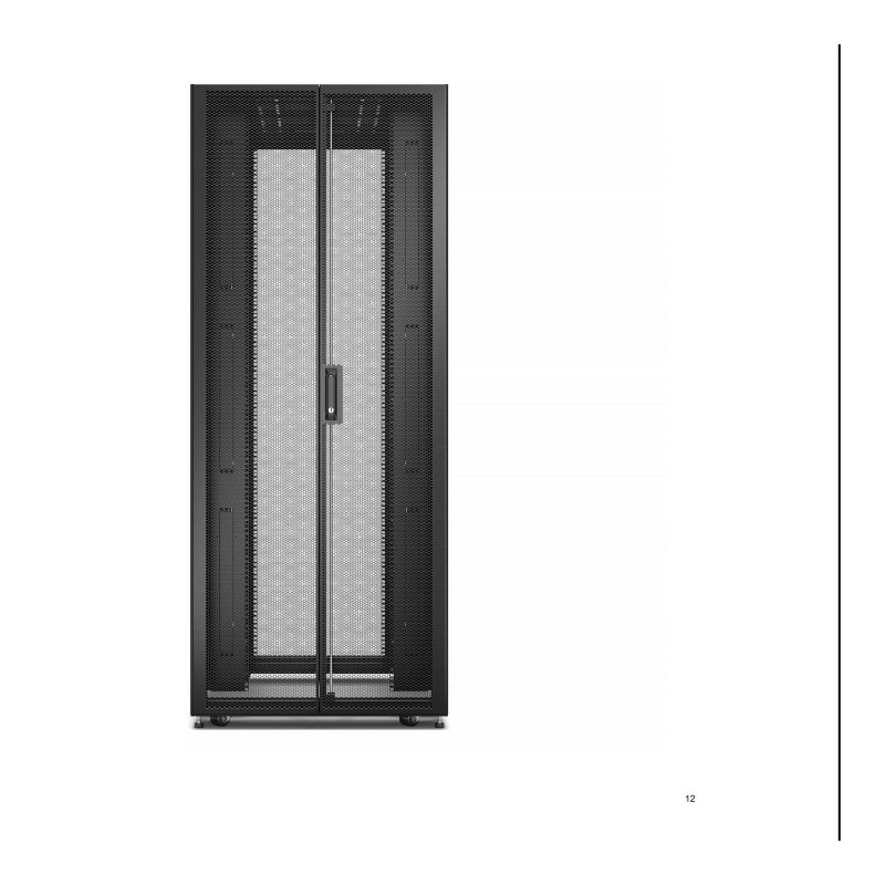 APC Easy Rack 800mm/48U/1200mm ar jumtu, sānu paneli, ritenīšiem, kājām un 4 kronšteiniem, bez apakšas, melns | Schneider Electric