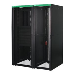 APC Easy Rack 800mm/48U/1200mm ar jumtu, sānu paneli, ritenīšiem, kājām un 4 kronšteiniem, bez apakšas, melns | Schneider Electric