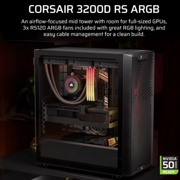 Corsair PC korpuss | 3200D RS ARGB | Smoke | Mid-Tower