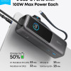 Anker Zolo Powerbank | A1695H11 | 25000 mAh | Iebūvēts USB-C un izvelkamais kabelis | Pelēks