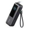 Anker Zolo Powerbank | A1695H11 | 25000 mAh | Iebūvēts USB-C un izvelkamais kabelis | Pelēks