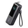 Anker Zolo Powerbank | A1695H11 | 25000 mAh | Iebūvēts USB-C un izvelkamais kabelis | Pelēks