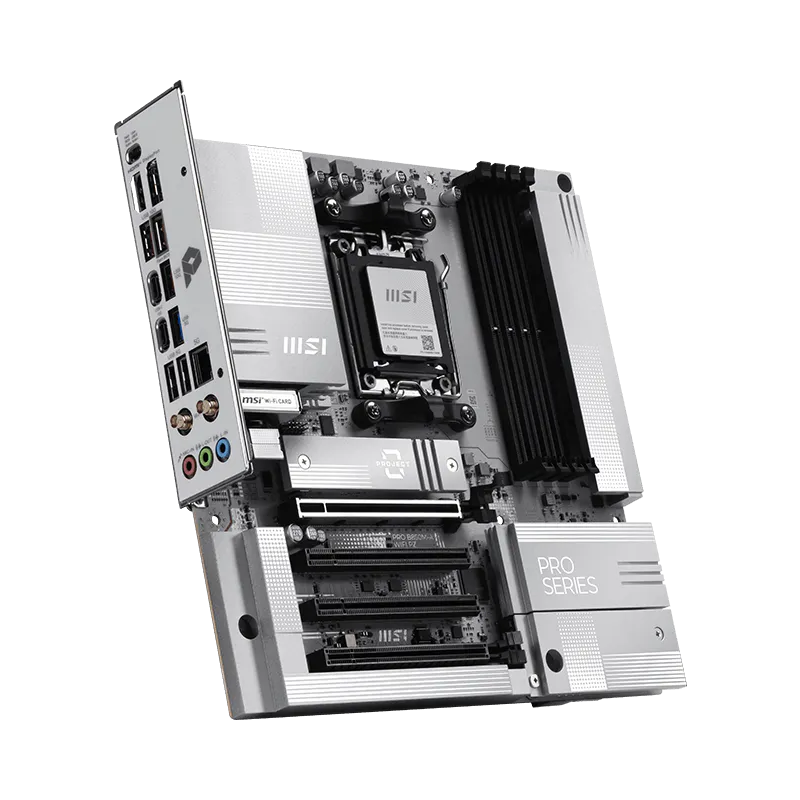 MSI PRO B850M-A WIFI PZ | Processor family AMD | Processor socket AM5 | DDR5 | Supported hard disk drive interfaces SATA, M.2 | Number of SATA connectors 4