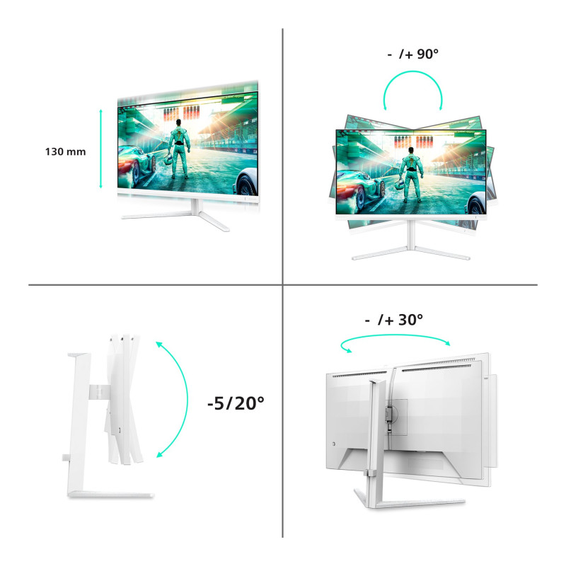 Philips | 27M2N3501PA/00 | 27 " | Fast IPS | Quad HD | 16:9 | 260 Hz | 1 ms | 2560 x 1440 pixels | 300 cd/m² | HDMI ports quantity 2 | White