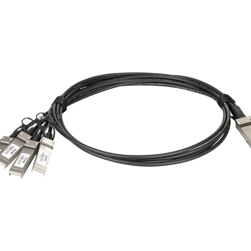 D-Link | DEM-CB100QXS-4XS | QSFP+ | Vara | Direct Attach Cable | 10/100/1000/40000 Mbit/s | Maksimālais pārraides attālums 1 m