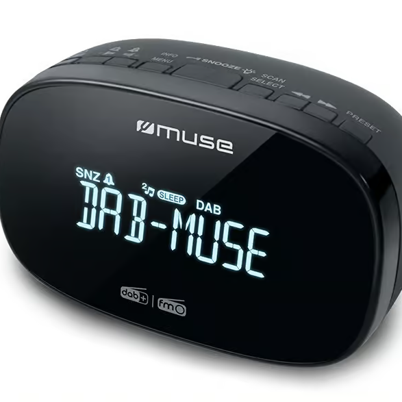 Muse | DAB+/FM divfunkcionāls modinātāja radio | M-150 CDB | Modinātāja funkcija | AUX ieeja | Melns