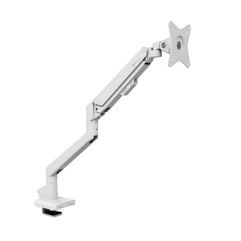 Arozzi Desk Mount | Neo Single - Gāzes atsperes monitora statīvs AZ-ALZARE-NEO-WT | Slīpums, Pagriešana, Rotācija | Maksimālā slodze 9 kg | Balts