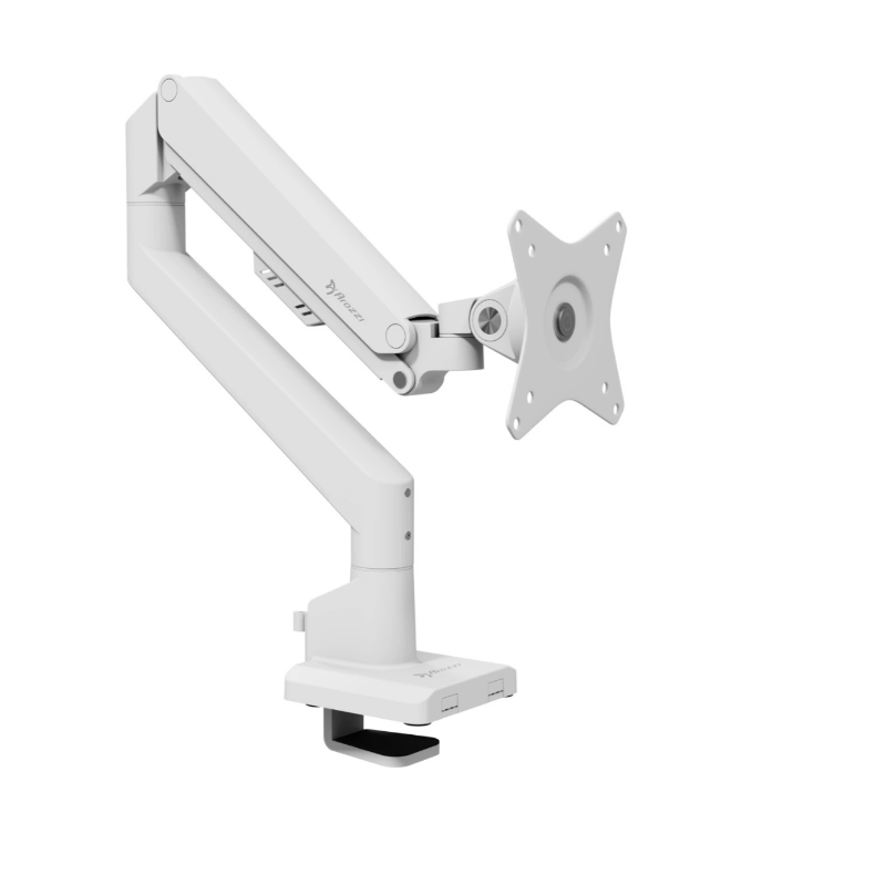 Arozzi Desk Mount | Neo Single - Gāzes atsperes monitora statīvs AZ-ALZARE-NEO-WT | Slīpums, Pagriešana, Rotācija | Maksimālā slodze 9 kg | Balts